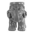 thumbnail image 6 of White Elephant 14.25" Ceramic Garden Stool, Gray, 6 of 9