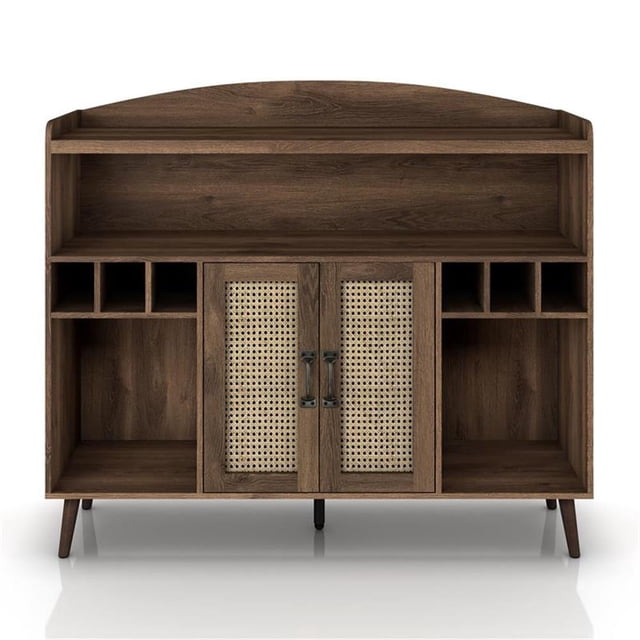 Furniture of America Buffet de Rangement Multiple en Bois Lockham en Noyer Vieilli