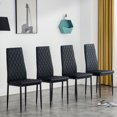 thumbnail image 3 of Hassch Dining Chairs Set of 4 for Dining Room, Kitchen Modern Metal Chairs with Upholstered Cushion PU Leather (Black), 3 of 7