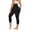 Black, variant on Plus Size Women High-Waisted Tummy Control Shapewear Anti-Cellulite Capri