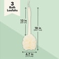 thumbnail image 4 of 3 Pack Long Handled Loofah Back Scrubber, Exfoliating Body Sponge for Shower, Bath (18 In), 4 of 8