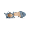 thumbnail image 4 of BLISSFUL STEP Edition Women's Shoes Lace Up Chunky Heels Open Toe Faux Suede Sandals Haze Blue 8, 4 of 7