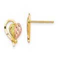 thumbnail image 3 of 10K Yellow Gold Tri Color Black Hills Gold Post Earrings, 3 of 5