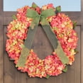thumbnail image 3 of Thanksgiving Door Garland | Orange Hydrangea Wreath | Simulated Floral Pendant | Festive Wall Hanging Home Decor | Cloth Material | 11.8in Round | 1 Pack, 3 of 6