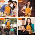 thumbnail image 4 of Halloween Bat Silhouette Apron-Garden Aprons for Women with Pockets-Cotton Linen Waterproof Kitchen Cooking Gardening Aprons Adjustable for Kitchen,Cooking,BBQ and Salon 32"x27", 4 of 7