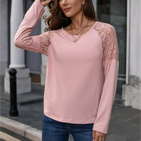 

FuChenYu 2024 New Style Sun Shirt Women Long Sleeve Swimsuits for Women Crew Neck Slim Fit Long Sleeve Swim Shirts for Women Women s Rash Guard Shirts Pink S