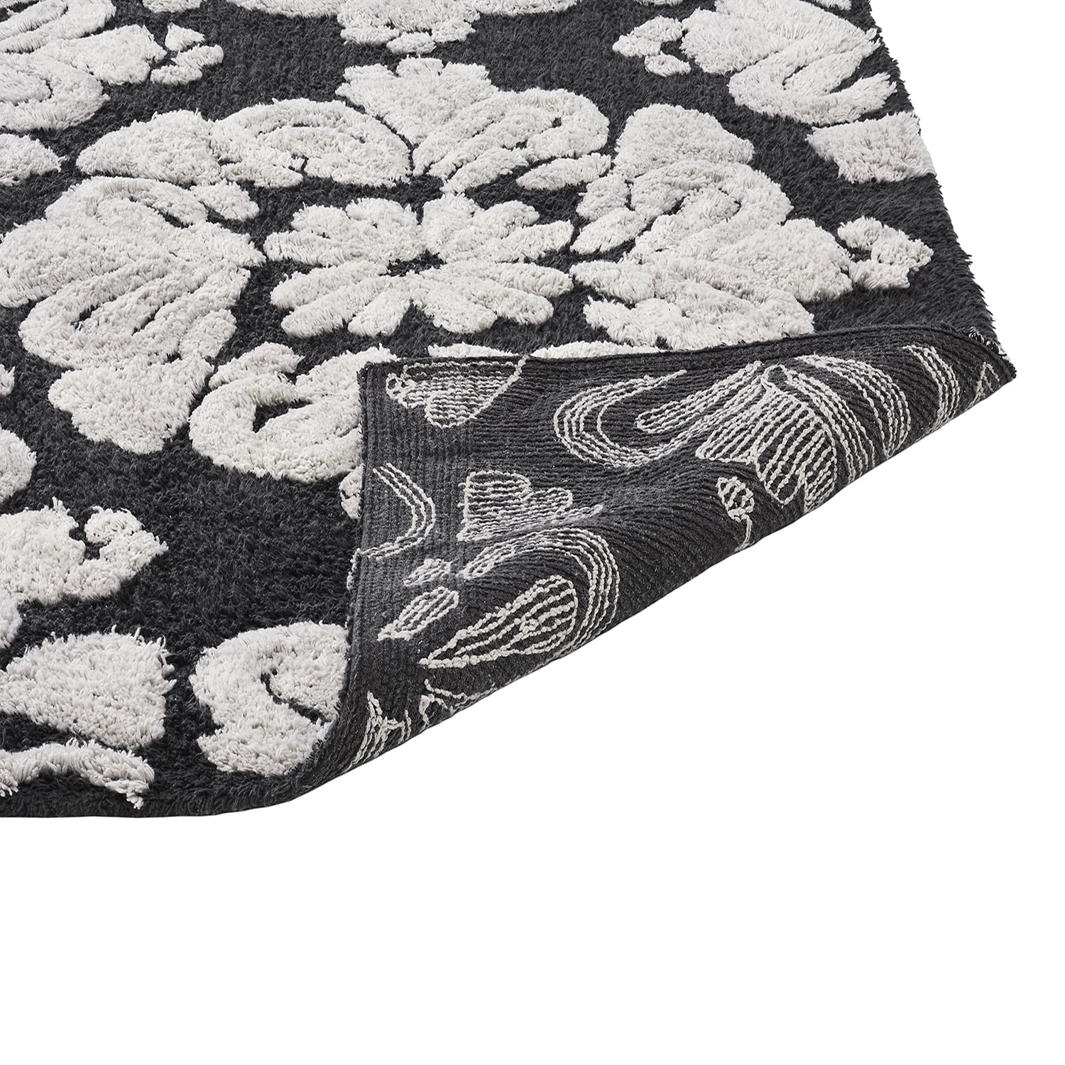Better Trends 24" x 40" Bathroom Rugs 100% Cotton Soft Water Absorbent Non Slip Bath Mat Machine Washable Rug (Charcol) Medallion Collection