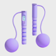 thumbnail image 1 of Cuerdas para saltar inalámbricas, ideales para mantenerse en forma y perder peso, cuerda para saltar sin cuerda con pelota con peso para mujeres y hombres, color morado, pelota grande, 1 of 5