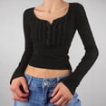 thumbnail image 4 of Blusa de Larga con Estampado de Hadas Grunge para Mujer, Estilo Otoño Y2k, con Cuello Cuadrado y Encaje, Estilo Vintage, Estilo Entallado. Negro XL, 4 of 7