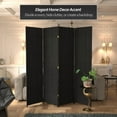 thumbnail image 2 of Red Lantern 7 ft. Tall Woven Fiber Folding Screen - Black - 4 Panel, 2 of 6
