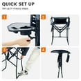 thumbnail image 6 of EVER ADVANCED Portable Tall Directors Chair 30.7" Seat Height with Side Table, Folding Camping Chair for Makeup Artist, Sports Event, Craft Show, Supports 350LBS Black, 6 of 8
