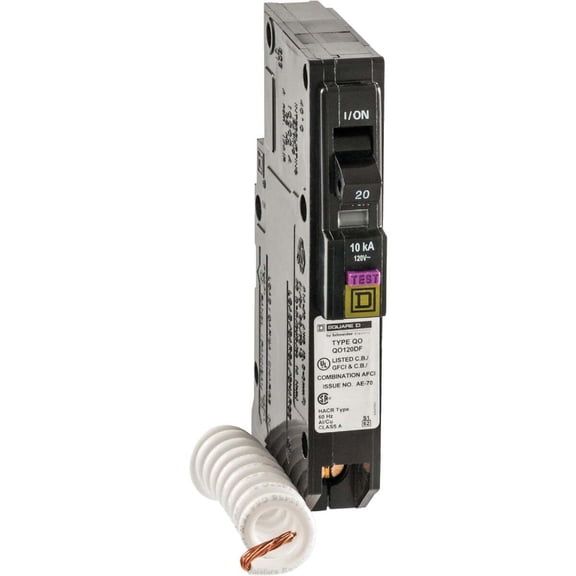 Square D QO 20 Amp Single-Pole Dual Function Circuit Breaker - QO120DFC
