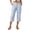 Z08Blue, variant on Womens Linen Blend Capris, Button Fly Solid Color Casual Cropped Pants, Loose Fit 3/4 Length Trousers with Side Pockets for Summer Navy L