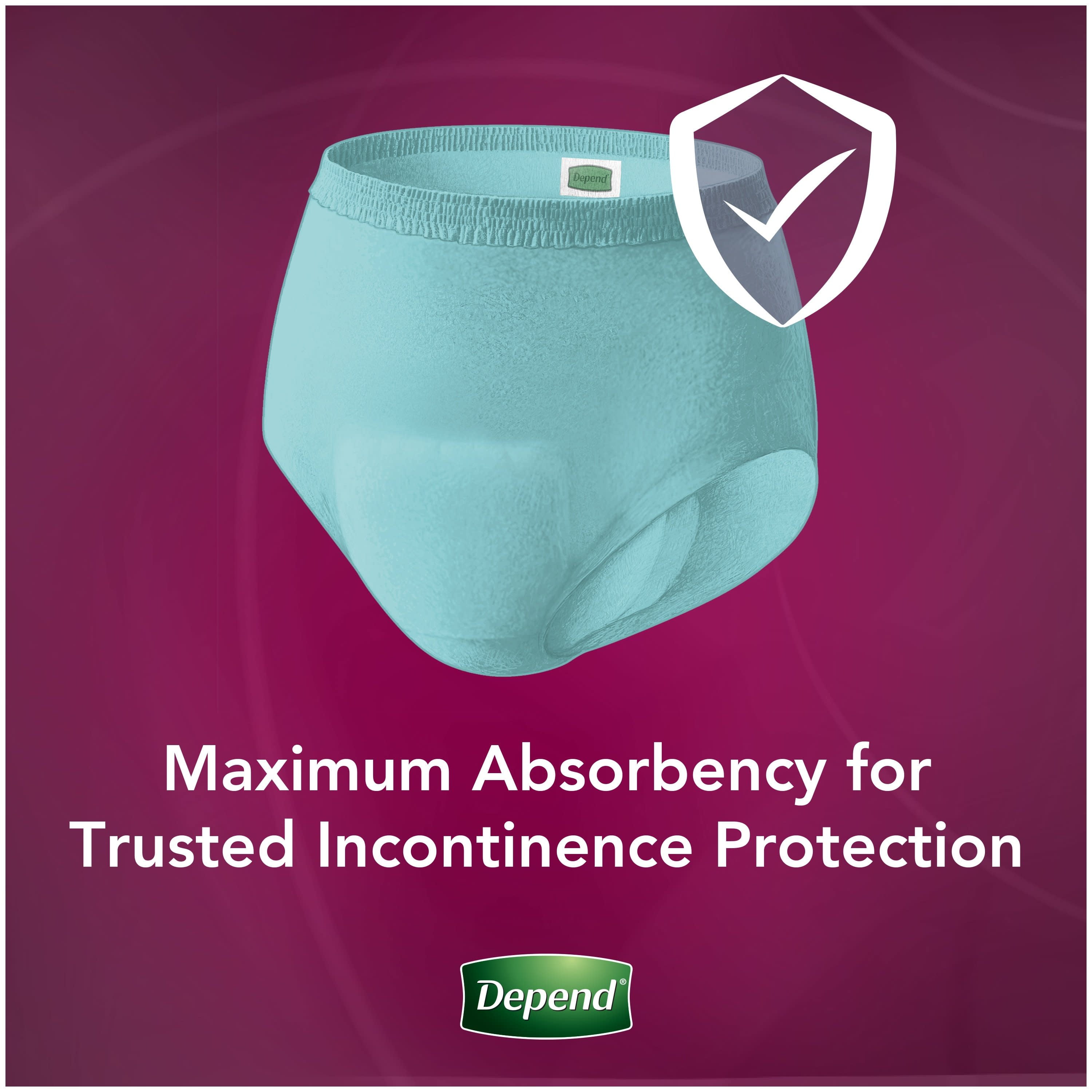 Depend Silhouette Women's Maximum Postpartum Incontinence Underwear, L/XL, Pink, 52 Count