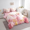 thumbnail image 3 of jejeloiu Pink Xmas Reindeer 7-Piece Bedding Comforter Set,Romantic Flower Rose King Bedding Sets,Jungle Animal Bed Sheets For Girl,Breathable Home Decor Reversible, 3 of 8