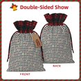 thumbnail image 2 of Rocae Black And White Houndstooth Print Christmas Drawstring Linen Gift Bag with Drawstrings Treat Bag Goody Present Bags for Christmas Party Favor, 2 of 8