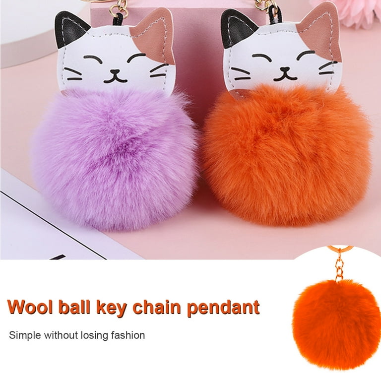 Fuzzy shop ball keychain