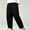 #52-Black, variant on Spazoro Boys 100% Cotton Pants with Pockets, Button Closure Elastic Waist Loose Fit Solid Color Roll‑Up Cuffs Casual Tapered Trousers for Daily Wear Khaki Size 3-4T