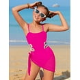 thumbnail image 3 of Kuleyang One Piece Girls Swimsuit Quick Dry Cut Out Swimsuits with Cover Up Skirt Bathing Suit Swimwear Chest Pad Girls' Swimwear 7-16Y, 3 of 7