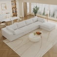 thumbnail image 6 of MAYEERTY 157.6" Cloud Sofa White Corduroy Fabric Deep Seat Double-Layer Design Removable Cushion No Assembly DIY Combination for Multi-Rooms, 6 of 6