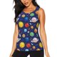 thumbnail image 1 of Balery Space Planet Camiseta sin mangas estampada ligera para mujer, tops de entrenamiento sin mangas, camisetas de yoga transpirables de secado rápido.-X-Large, 1 of 7