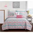 thumbnail image 1 of Chic Home QS4435-US Taree Ensemble de Couverture de Couette Réversible 5 Pièces Contemporain d'Inspiration Bohème Imprimé Ikat Rayé Motif Géométrique Literie Full Aqua Blue, 1 of 1