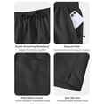 thumbnail image 5 of Men's Athletic Shorts with Zipper Pockets Lightweight Drawstring Stretch for Workout Gym Basketball 30-42, 5 of 7
