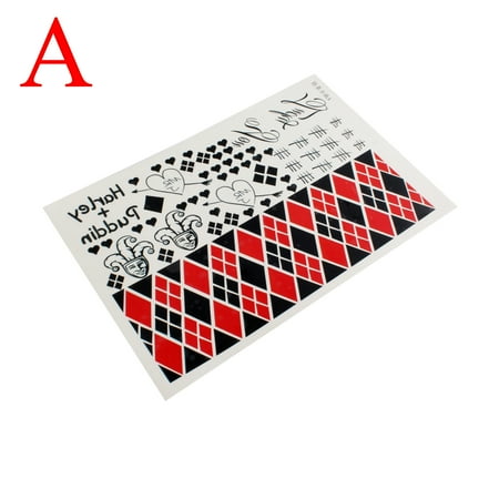 - Harley Quinn Joker Full Body Temporary Tattoos Waterproof Cosplay Fancy Dress - A