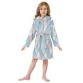 thumbnail image 6 of FORMRS Niños Bathrobe Unisex Hooded Robe Soft Plush Pajamas Sleepwear, Size 4-6T, Beige Art Pattern, 6 of 7