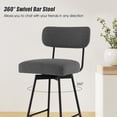 thumbnail image 3 of Gymax 2PCS Swivel Bar Stool 29'' Upholstered Bar Height Dining Chair w/ Footrest Grey, 3 of 5