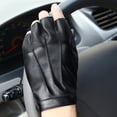 thumbnail image 6 of rygai Outdoor Half Finger Faux Leather Soft Breathable Driving Cycling Men Gloves,Black, 6 of 7