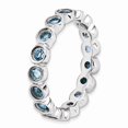 thumbnail image 3 of 925 Sterling Silver Stackable Expressions Blue Topaz Ring Size: 9; for Adults and Teens; for Women and Men, 3 of 5