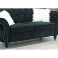 thumbnail image 5 of Living Room Furniture 2pcs Sofa set Black Velvet Fabric Luxurious Tufted Sofa And Loveseat Couch Plush Cushions, 5 of 5