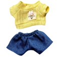 thumbnail image 3 of Mini ropa para muñecas, ropa para muñecas de niña, elegante con tocado de flores, conjunto de vestido para muñecas para niñas pequeñas, colgante para conjunto de camisa amarilla, 3 of 8