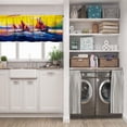 thumbnail image 5 of LALILO Kitchen Curtain Valance Oil Canvas And Sea Modern Oil Rod Pocket Window Curtain 52"x 18" Set of 2, 5 of 5
