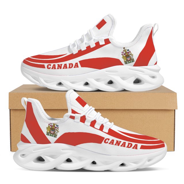 Zapatillas de baloncesto ligeras y transpirables con diseño del emblema nacional de Canadá y suela gruesa con hilo de tejer.