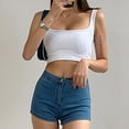 thumbnail image 5 of MESSUEN Cami Tank Top Bralettes for Women Square Neckline Camisole Sleeveless Tank Top Fit Scoop Neck Ribbed Knit Basic Crop Tops Cami Shirts Ladies Tops Summer Shirts White M, 5 of 6