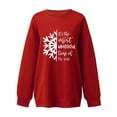 thumbnail image 2 of Gibobby Sudaderas para mujer navidad Sudadera con capucha estampada navideña holgada para mujer con mangas hasta los hombros(Rojo,XG), 2 of 4