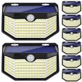 thumbnail image 1 of Luces solares exteriores HMCITY de 120 LED con sensor de movimiento, IP65, paquete de 8, 1 of 6