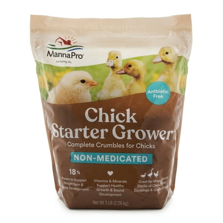 Manna Pro Chick Starter Food- Non-Medicated Chick Feed | Chick Supplies | Duck Food 5 Pounds