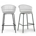 thumbnail image 2 of Glamour Home Ave 28.5" Faux Leather Bar Stool with Stitching in Gray (Set of 2), 2 of 7