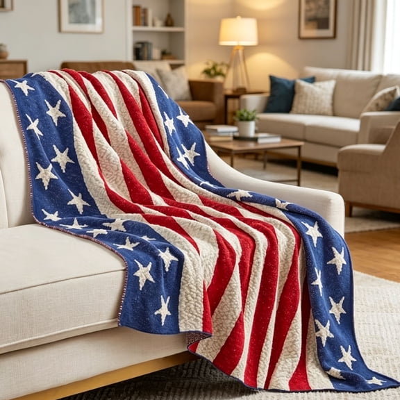 27"39" American Flag Patriotic Throw Blanket,Red White Blue Star & Stripe Knitted Fleece Blanket,Lightweight 4th of July Independence Day Decorative Couch Sofa Bed Blanket for Home Memorial Day Gift