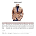 thumbnail image 4 of Chaqueta de traje a cuadros para hombre, corte entallado, cuello de solapa, botón, abrigo de traje para hombre, trajes casuales para oficina de negocios, marrón L, 4 of 4