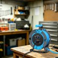 thumbnail image 6 of Hongyi 35ft Heavy Duty Extension Cord Reel with 4-Outlet for Outdoor, 14AWG/3C, SJTW Cable, Blue, 6 of 9