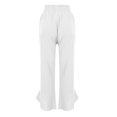 thumbnail image 6 of WFJCJPAF 2024 New Product Clearance！ Pants for Women Plus Size Stretch,Women Imitation Cotton Linen Solid Color Elastic Waist Irregular Pants With Pockets At The Bottom Of The Pants - White M, 6 of 8
