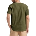 thumbnail image 5 of YDLCAFD Chemise Décontractée en Coton et Lin pour Hommes, Cardigan à Manches Courtes, Col en V, 5 of 5