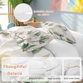 thumbnail image 2 of 3 Piece Flowers Leaves Duvet Cover Set Queen Size,Microfiber Comforter/Quilt Cover with Corner Ties and 2 Pillowcases,Farmhouse White Botanical Magnolia Retro All Season Bedding with Zipper Closure, 2 of 8