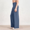 thumbnail image 6 of Stretchy High Waisted Pleated Yoga Pants For Women Wide Leg Loose Pull On Comfy Casual Work Pant, 6 of 7