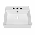 thumbnail image 3 of Whitehaus 20" Rectangular Wall Mount Basin with Widespread Faucet Drilling and Overflow, 3 of 7