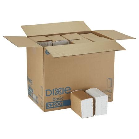 Basic Napkin - Dixie Basic® (33201) Tall-Fold 1-Ply Napkin Dispenser Refill by GP PRO (Georgia-Pacific), White, 40 Bands of 250 Napkins (1000 Napkins Total)